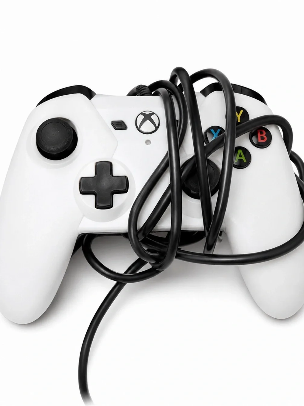White Wired Gaming Controller with Familiar Button Layout